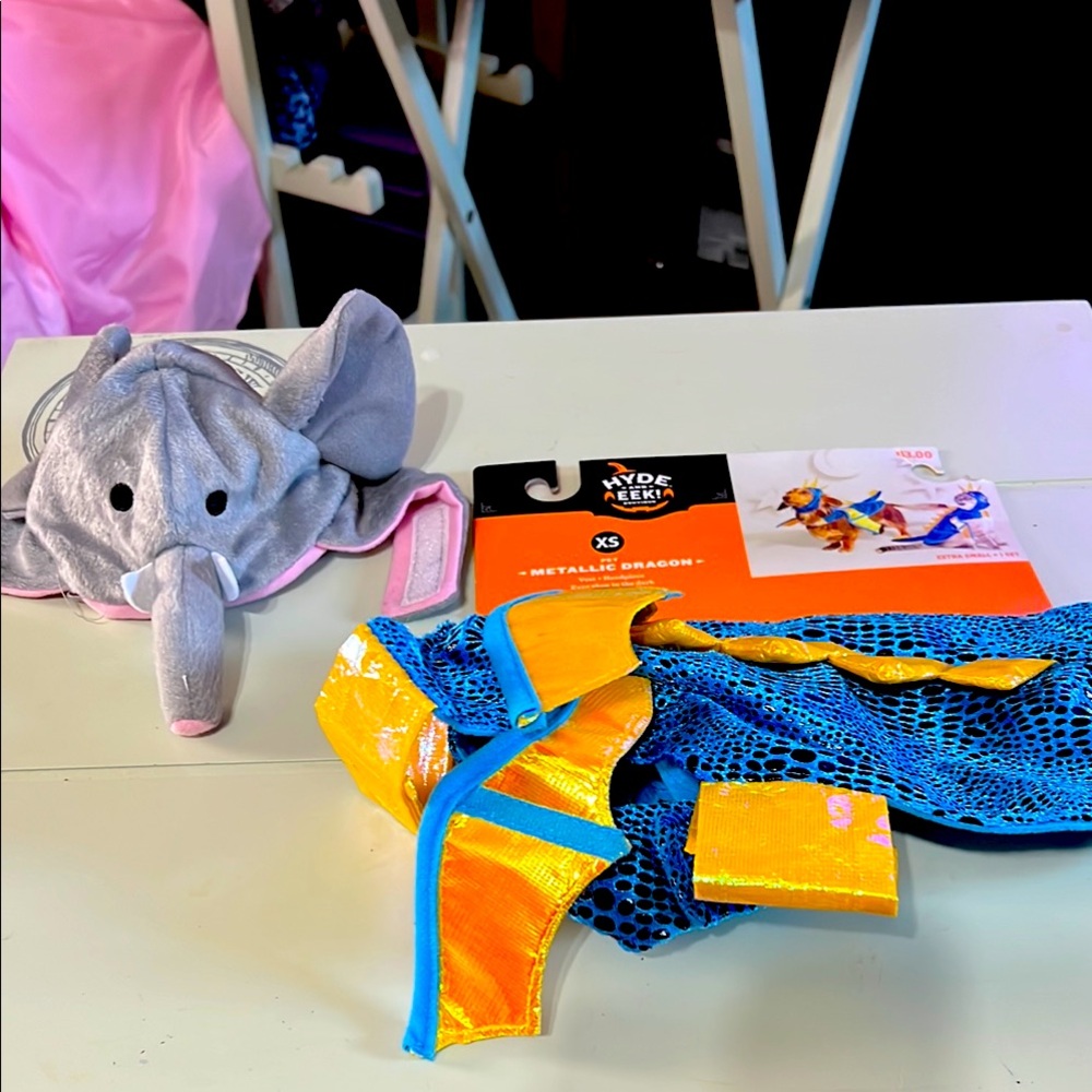 Elephant Plush Hat - Gray and Metallic Dragon